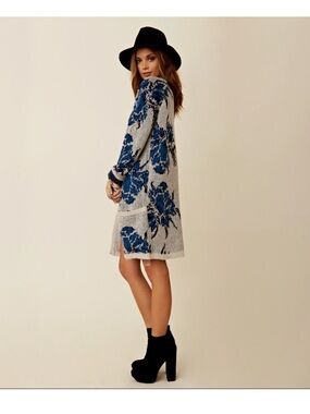 Free People Floral Power Open-Front Cardigan Wool Alpaca Blend Women’s Size XS